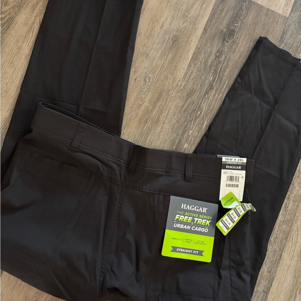 Men's Haggar Active Flex Pants Color- Lead Sz 38x29 NWT - Picture 7 of 9